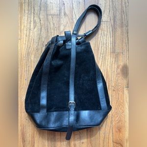 Vintage 90s Perry Ellis suede and leather backpack
